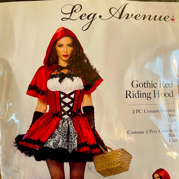 Gothic Red Riding Hood Costume - Picture 3 of 7